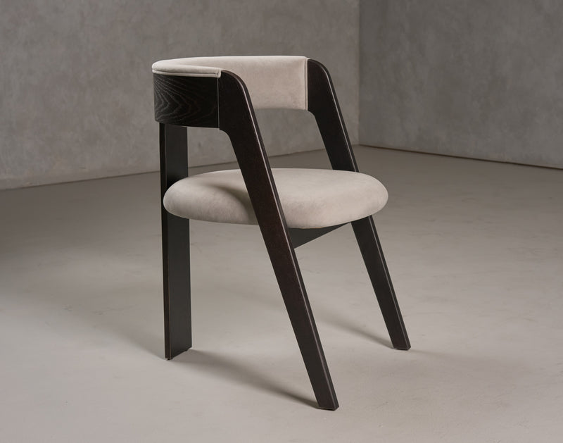 Modrest Washington - Modern Grey Fabric + Ebony Oak Dining Chair (Set of 2)