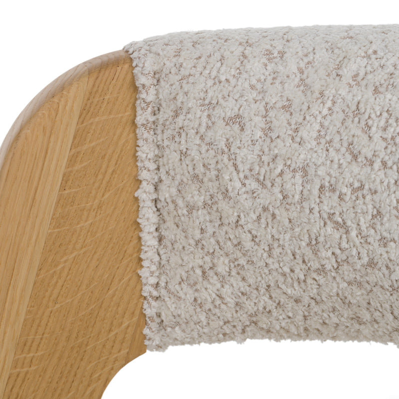 Modrest Vegas - Modern Cream Fabric + Natural Oak Dining Chair (Set of 2)