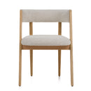 Modrest Vegas - Modern Cream Fabric + Natural Oak Dining Chair (Set of 2)