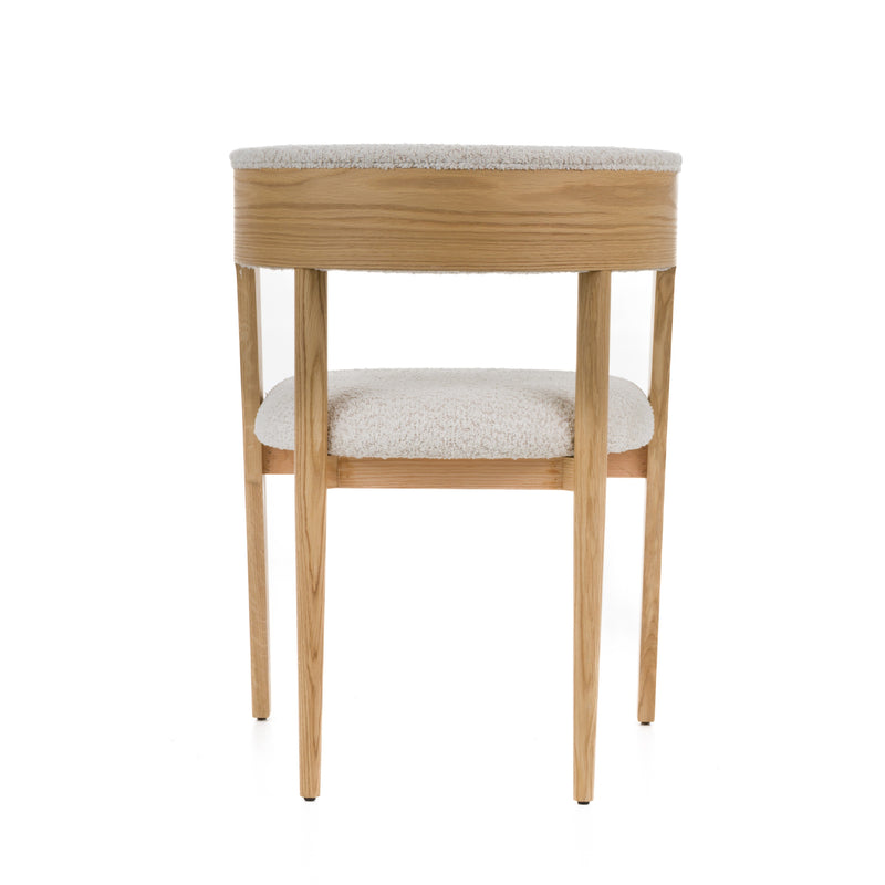 Modrest Vegas - Modern Cream Fabric + Natural Oak Dining Chair (Set of 2)