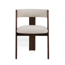 Modrest Washington - Modern Cream Fabric + Brown Oak Dining Chair (Set of 2)