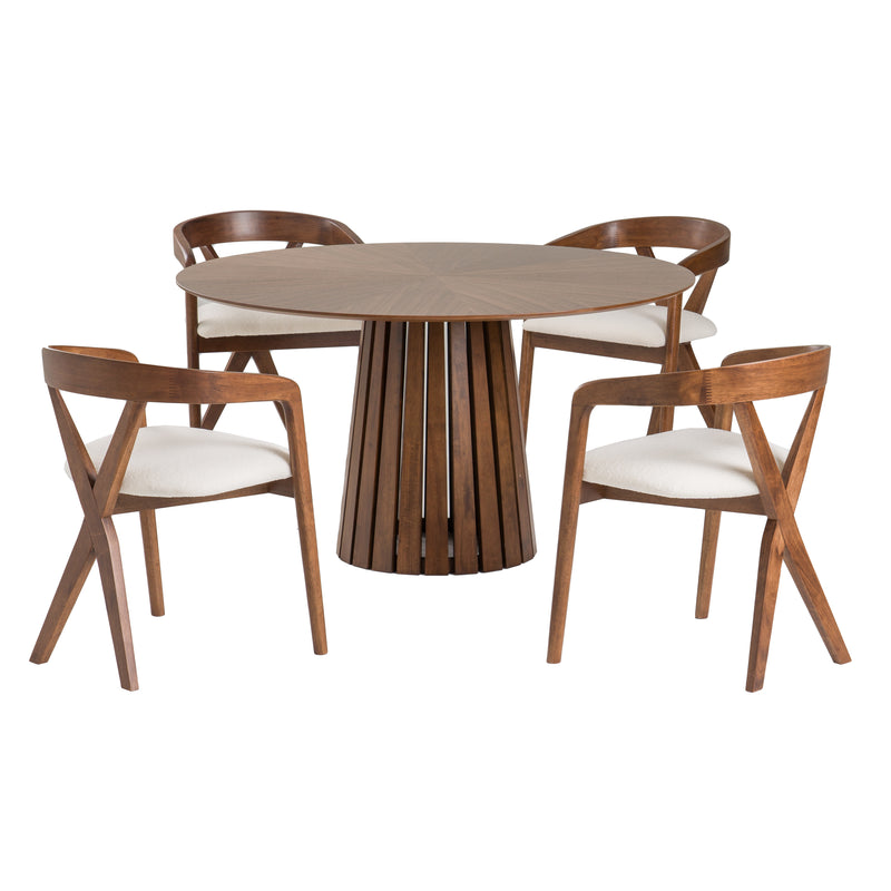 Modrest Weiss - Mid-Century Modern Walnut Round Dining Table