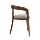 Modrest Weiss - Mid-Century Modern Light Brown Fabric + Walnut Dining Chair