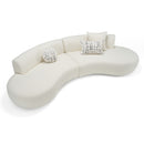 Divani Casa Weldon - Modern Cream Fabric Curved Sectional