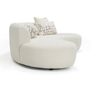 Divani Casa Weldon - Modern Cream Fabric Curved Sectional