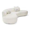 Divani Casa Weldon - Modern Cream Fabric Curved Sectional