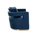 Modrest Wells - Modern Blue Velvet Loveseat