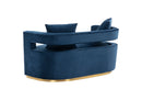 Modrest Wells - Modern Blue Velvet Loveseat