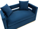 Modrest Wells - Modern Blue Velvet Loveseat