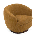 Divani Casa Wendt - Modern Mustard Fabric Swivel Accent Chair