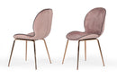 Modrest Wendy Modern Pink Velvet & Rosegold Dining Chair (Set of 2)