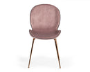 Modrest Wendy Modern Pink Velvet & Rosegold Dining Chair (Set of 2)