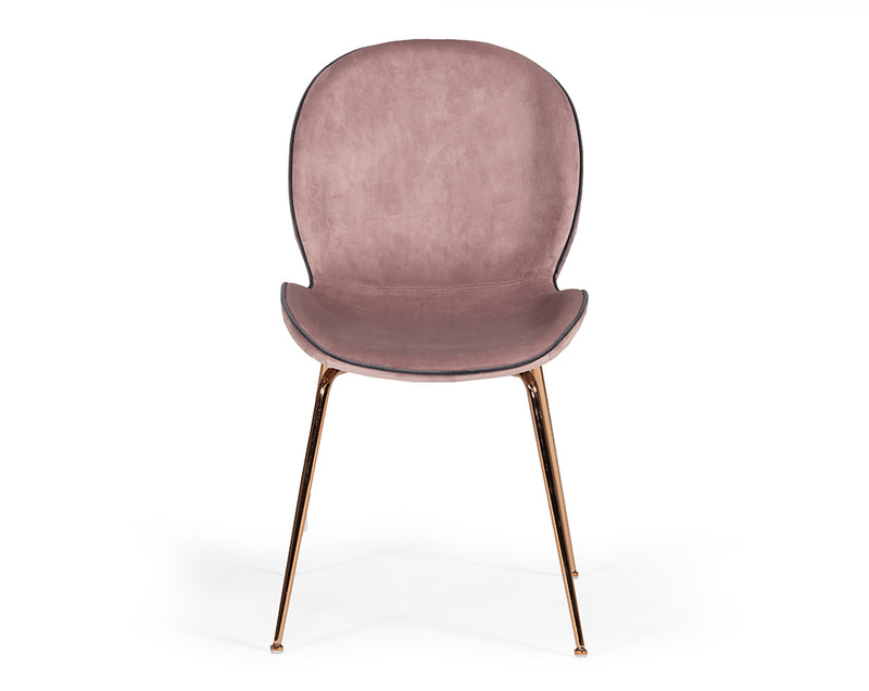 Modrest Wendy Modern Pink Velvet & Rosegold Dining Chair (Set of 2)