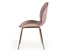 Modrest Wendy Modern Pink Velvet & Rosegold Dining Chair (Set of 2)