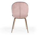 Modrest Wendy Modern Pink Velvet & Rosegold Dining Chair (Set of 2)
