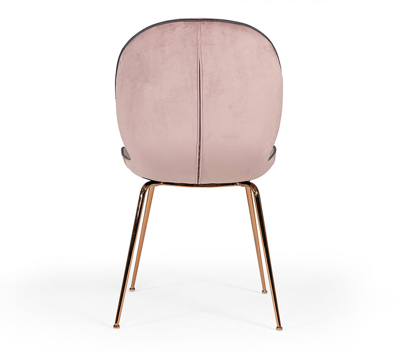 Modrest Wendy Modern Pink Velvet & Rosegold Dining Chair (Set of 2)