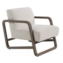 Modrest Wilber - Modern Off-White Fabric + Grey Wood Accent Chair