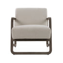 Modrest Wilber - Modern Off-White Fabric + Grey Wood Accent Chair