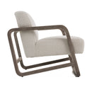 Modrest Wilber - Modern Off-White Fabric + Grey Wood Accent Chair
