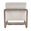 Modrest Wilber - Modern Off-White Fabric + Grey Wood Accent Chair