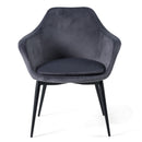 Modrest Wilson - Modern Grey Velvet & Black Dining Chair