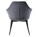 Modrest Wilson - Modern Grey Velvet & Black Dining Chair