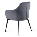 Modrest Wilson - Modern Grey Velvet & Black Dining Chair