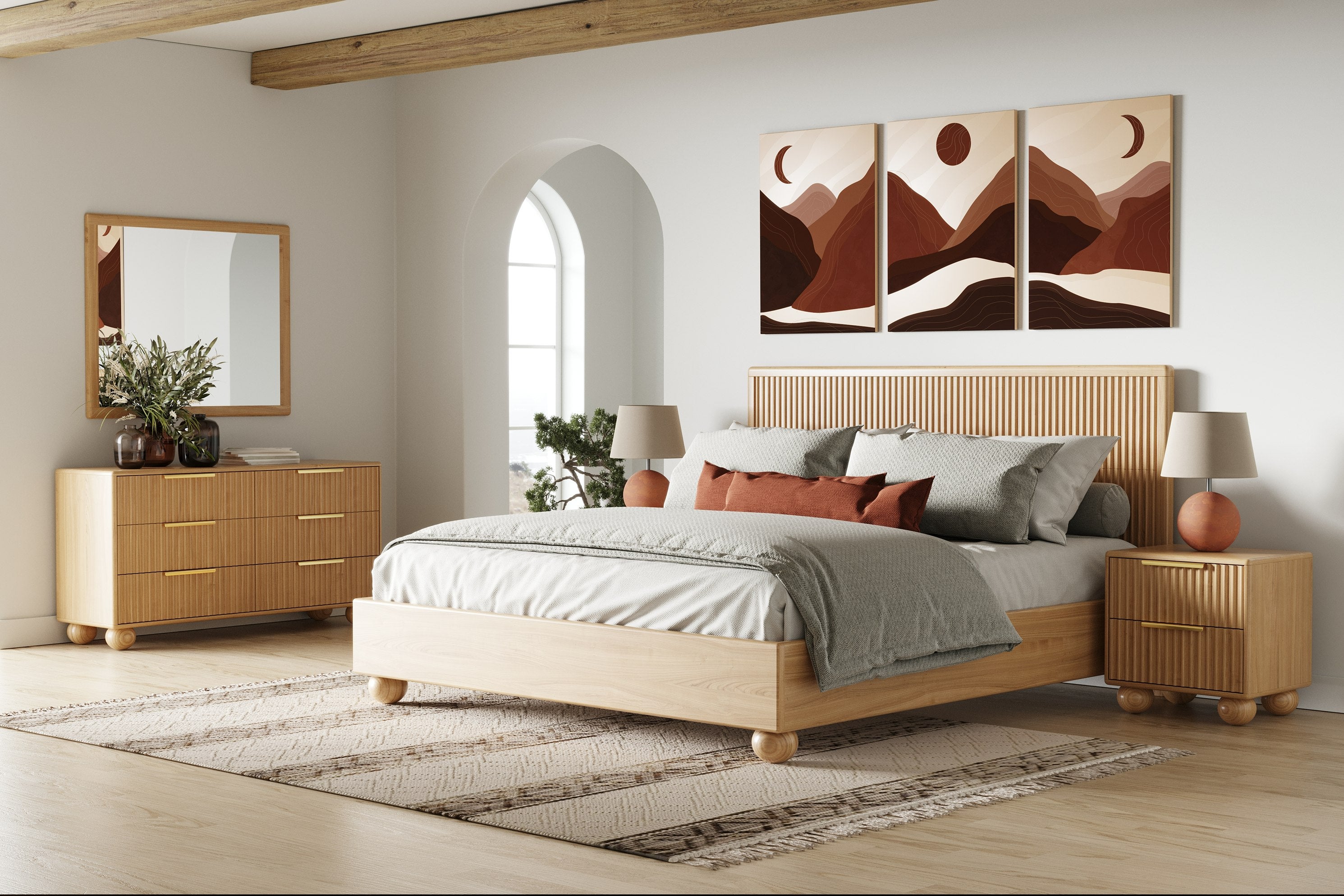 Modrest Winters - Modern Natural Oak Bedroom Set