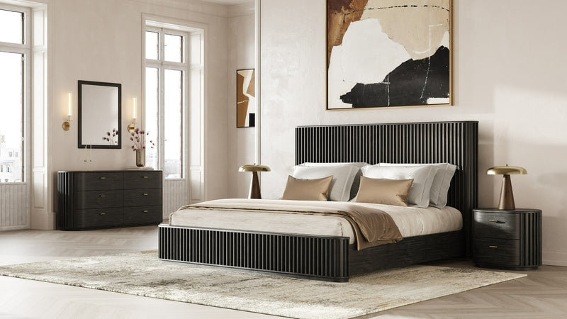 Modrest Fields - Modern Black Acacia Mirror