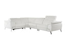 Lamod Italia Mini Wonder - Italian Modern White Leather Sectional Sofa with Recliners
