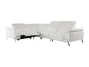 Lamod Italia Mini Wonder - Italian Modern White Leather Sectional Sofa with Recliners