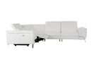 Lamod Italia Mini Wonder - Italian Modern White Leather Sectional Sofa with Recliners