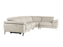 Lamod Italia Mini Wonder - Italian Modern Grey Leather Sectional Sofa with Recliner