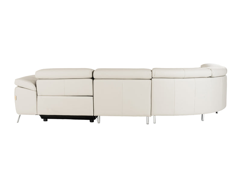 Lamod Italia Mini Wonder - Italian Modern Grey Leather Sectional Sofa with Recliner
