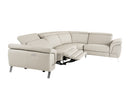 Lamod Italia Mini Wonder - Italian Modern Grey Leather Sectional Sofa with Recliner