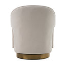 Modrest Worley - Modern Beige Fabric + Gold Swivel Accent Chair