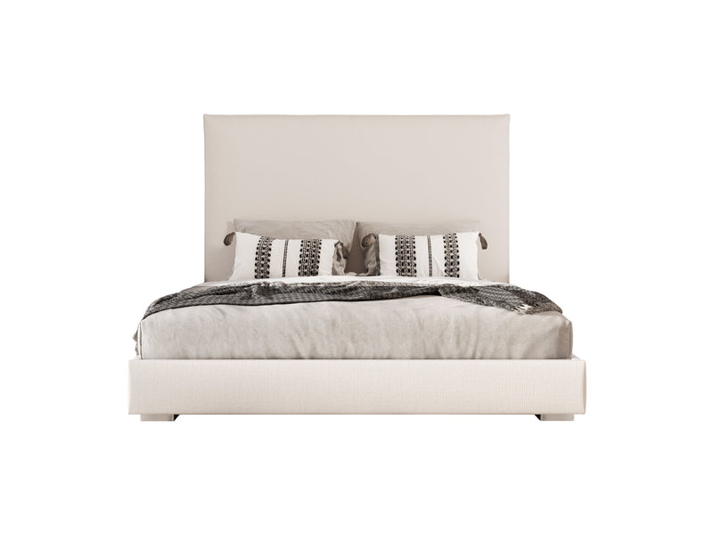 Nova Domus Sogno - Italian Modern Beige Fabric High Headboard Bed