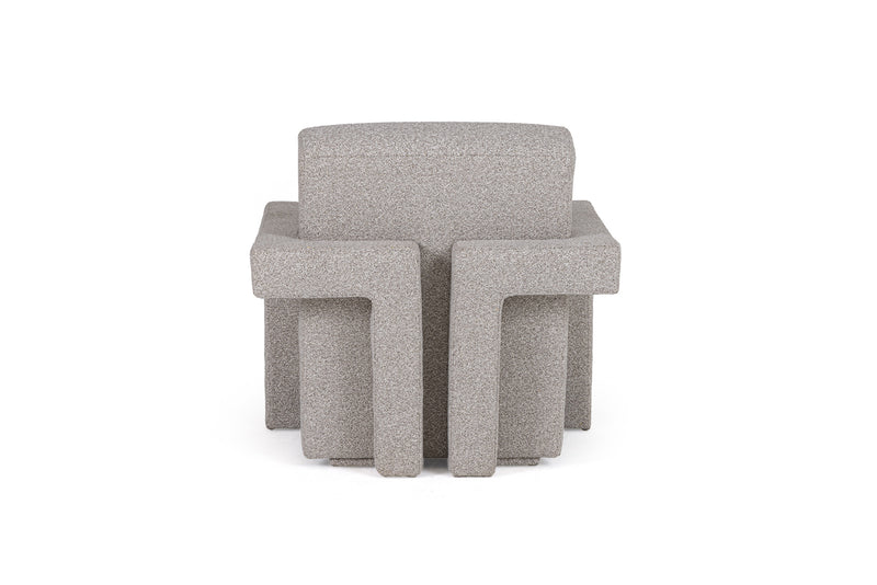 Modrest Wylie - Modern Light Grey-Beige Fabric Accent Chair