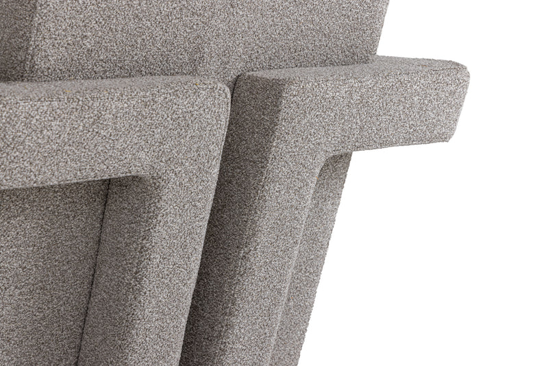 Modrest Wylie - Modern Light Grey-Beige Fabric Accent Chair