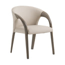 Modrest Wynetta Mid-Century Modern Grey Vegan Leather + Grey Ash Dining Chair