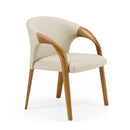 Modrest Wynetta Mid-Century Modern Grey Vegan Leather + Walnut Dining Chair