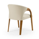 Modrest Wynetta Mid-Century Modern Grey Vegan Leather + Walnut Dining Chair