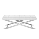 Modrest Xane - Contemporary White & Brushed Stainless Steel Bench