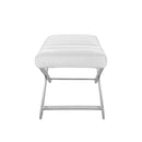 Modrest Xane - Contemporary White & Brushed Stainless Steel Bench