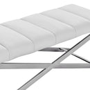 Modrest Xane - Contemporary White & Brushed Stainless Steel Bench