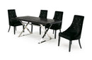 A&X Xavier - Modern Black Crocodile + Stainless Steel Dining Table