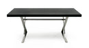 A&X Xavier - Modern Black Crocodile + Stainless Steel Dining Table