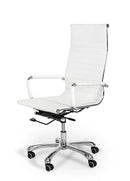 Scroll Modern White Eco-Leather Office Chair