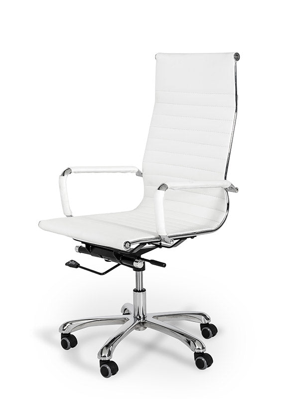 Scroll Modern White Eco-Leather Office Chair