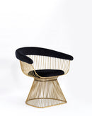 Modrest Chandler Black Velvet & Gold Dining Chair